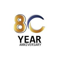 80 ans anniversaire logo vector design illustration couleur blanche