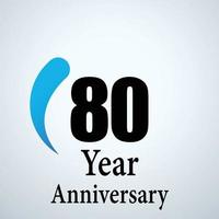 80 ans anniversaire logo vector design illustration couleur blanche