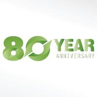 80 ans anniversaire logo vector design illustration couleur blanche