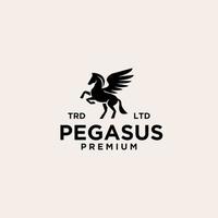 conception d'illustration de logo noir premium pegasus vector