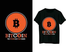 bitcoin le futur est dans votre mains T-shirt conception vecteur