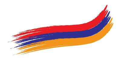 vecteur Arménie drapeau avec brosse accident vasculaire cérébral style isolé sur blanc Contexte drapeau