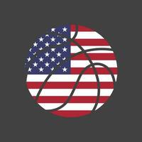 basketball avec Etats-Unis drapeau vecteur