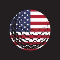 le golf Balle avec Etats-Unis flg sur il vecteur, silhouette le golf Balle vecteur