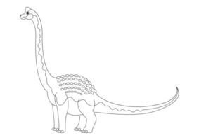 noir et blanc pélorosaure dinosaure dessin animé personnage vecteur. coloration page de un pélorosaure dinosaure vecteur