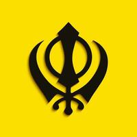 sikhisme saint symbole ombre vecteur illustration