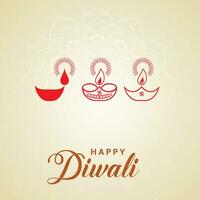 Indien Festival content diwali avec diwali accessoires, vacances arrière-plan, diwali fête salutation carte, vecteur illustration conception