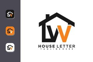 maison logo conception avec lettre w vecteur concept