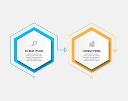 vecteur de modèle de conception infographique avec icônes et 2 options ou étapes