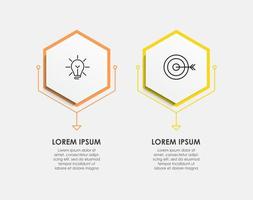 vecteur de modèle de conception infographique avec icônes et 2 options ou étapes