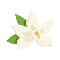 illustration de fleur de vanille de style plat vecteur