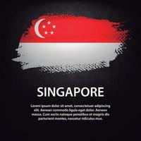 brosse drapeau de singapour vecteur