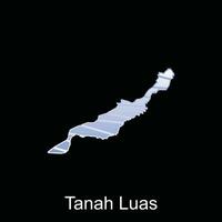 carte ville de Tanah Luas illustration conception, monde carte international vecteur modèle avec contour graphique esquisser style isolé sur blanc Contexte