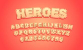 alphabet de polices de héros vecteur