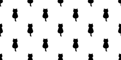 chat sans couture modèle vecteur chaton dessin animé tuile fond d'écran écharpe isolé répéter Contexte Halloween illustration conception