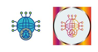 icône de vecteur mondial de logiciels malveillants