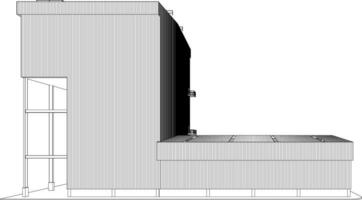 3d illustration de industriel bâtiment vecteur