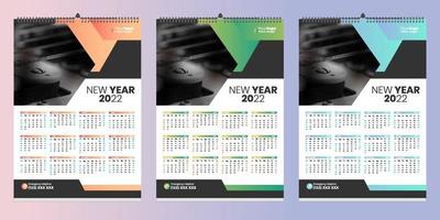 conception de calendrier mural gratuit 2022 avec vecteur