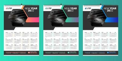 conception de calendrier mural gratuit 2022 avec vecteur