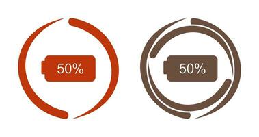 icône de vecteur de demi-batterie unique