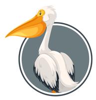 Pelican sur la bannière du cercle vecteur
