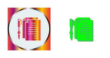 documents uniques et icône de vecteur de stylo