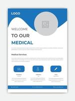 conception de flyer médical pour votre conception de modèle d'hôpital de promotion vecteur
