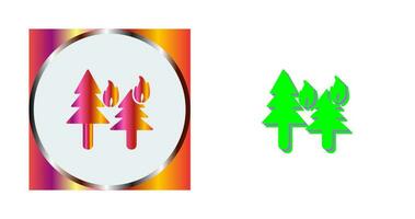 feu unique dans l'icône de vecteur de forêt