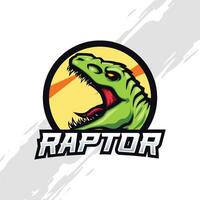 velociraptor dinosaure logo mascotte numérique illustration vecteur