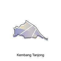 kembang tanjong carte ville. vecteur carte de Province aceh Capitale pays coloré conception, illustration conception modèle sur blanc Contexte