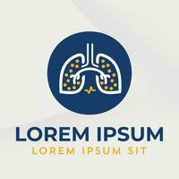 poumons logo icône médical diagnostique vecteur pulmonaire pneumologie Pulmo