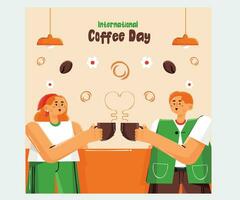 célébration de la journée internationale du café vecteur