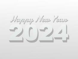 content Nouveau année 2024, minimaliste blanc salutation carte conception. vecteur illustration