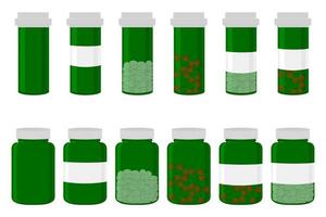 illustration sur le thème grand ensemble coloré différents types de pilules vecteur
