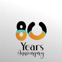 80 ans anniversaire logo vector design illustration couleur blanche