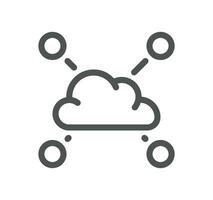 réseau en relation icône contour et linéaire vecteur. vecteur