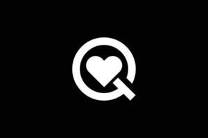 lettre q l'amour branché vecteur logo conception
