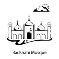 mosquée badshahi à la mode vecteur