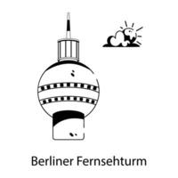 branché Berlinois fernsehturm vecteur