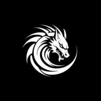 dragon, noir et blanc vecteur illustration