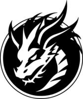 dragon, noir et blanc vecteur illustration