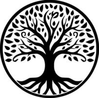 arbre de la vie - minimaliste et plat logo - vecteur illustration