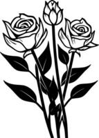 des roses - minimaliste et plat logo - vecteur illustration