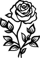 des roses, noir et blanc vecteur illustration