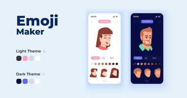ensemble de modèles vectoriels d'interface de smartphone de dessin animé emoji maker vecteur
