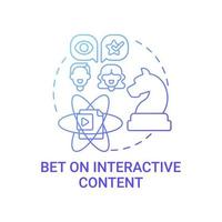 parier sur l'icône du concept de contenu interactif vecteur