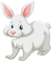 Lapin mignon avec fourrure blanche vecteur