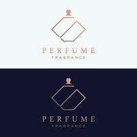 luxe essence fragrance parfum logo modèle conception isolé Contexte. vecteur