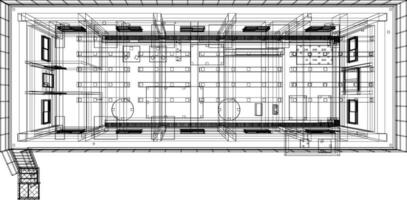 3d illustration de industriel bâtiment vecteur