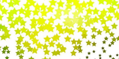 modèle vectoriel vert clair, jaune avec des étoiles abstraites.